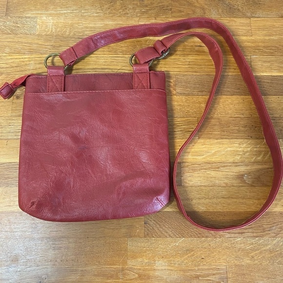 Red Crossbody Copper Hardware Purse Bag - Picture 2 of 8